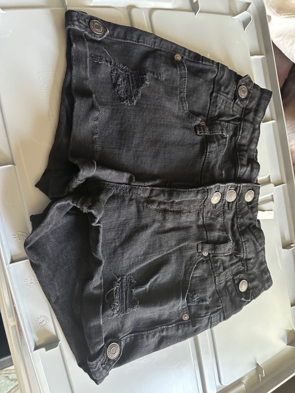 Women Black Distressed Denim Shorts